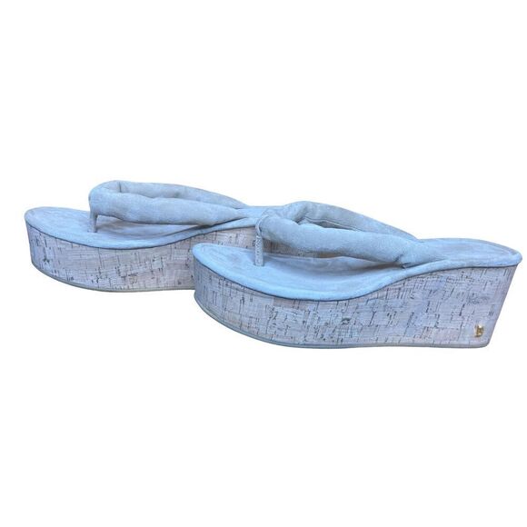 VERONICA BEARD Geno Cork Wedge Sandals Excellent Condition Size 7 1/2” - Picture 9 of 12